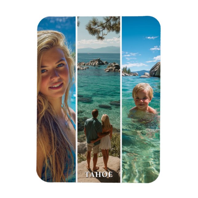 3 Långa Vertikala Randiga Boho Foto Magnet (Vertikal)