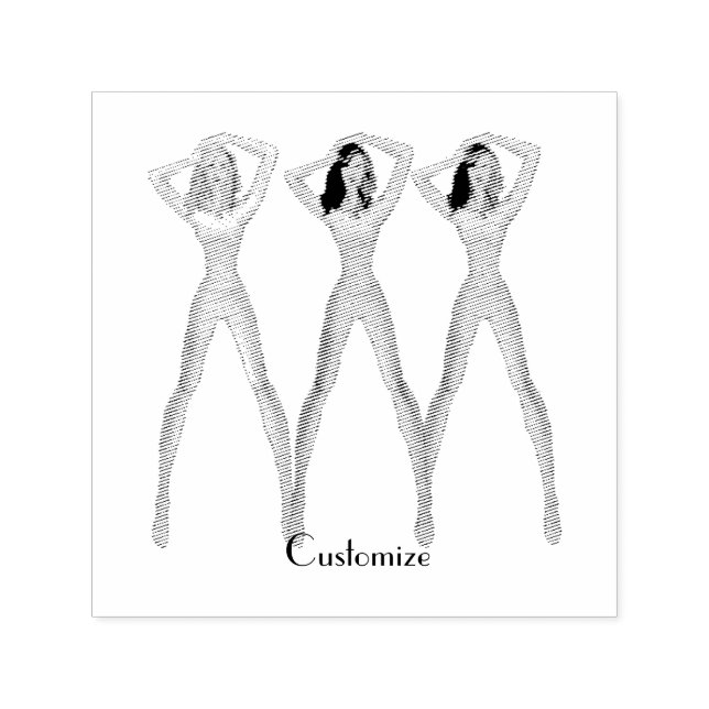 3 långbänkt Dam ständiga Thunder_Cove Självfärgande Stämpel (Design)