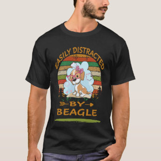 3 Lätt Distraherad Av Beagle T Shirt