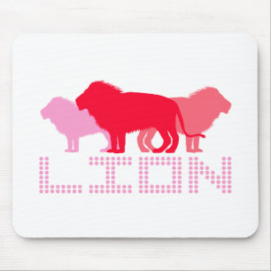 3 Lejon (röd) Musmatta