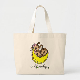 3 Li'l apaTshirts och gåvor Jumbo Tygkasse