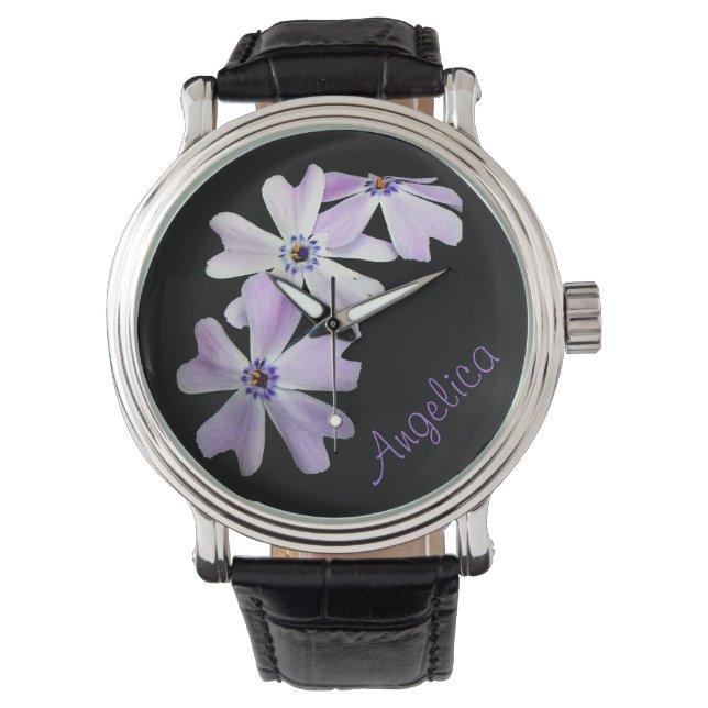 3 Lila blommor Personlig Watch Armbandsur (Framsida)