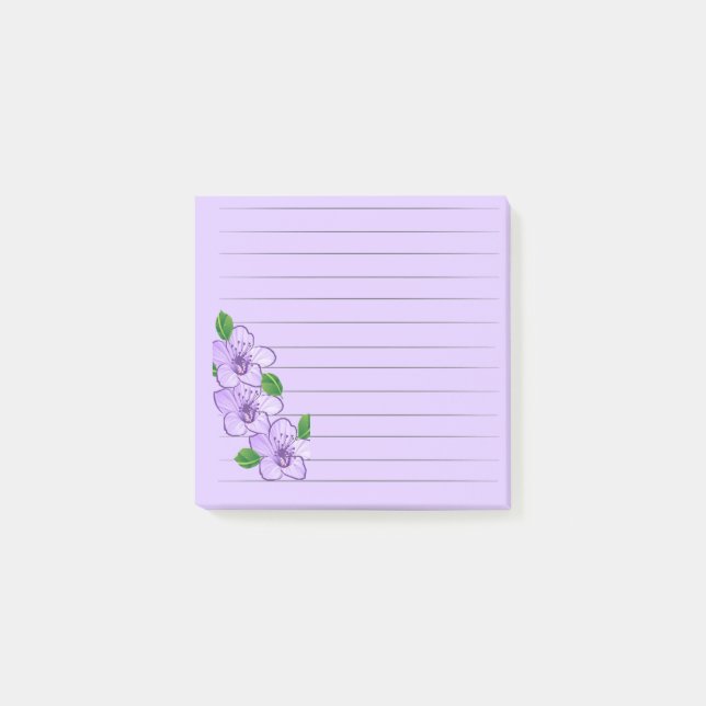 3 LILA BLOMMOR POST-IT BLOCK (Framsida)