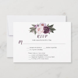 #3 Lila Plum Rosa Peonies Bouquet Menu Choice OSA Kort