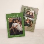 3 Linjer för Photo God jul Abstrakt Handskriftlig Julkort<br><div class="desc">En mjuk grönt färg med trendiget båglinje mönster och ställe för ett lodrät foto framtill och 2 vågräna på baksidan. Använda 3-foton och gör ett unikt och trendig God jul hälsning. Det finns ett nedladdningsalternativ om du vill skicka kort digitalt i år eller lägga till dem i media i social....</div>