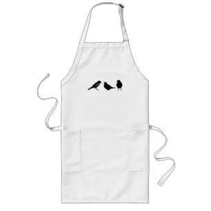 3 lite fåglar vid erndub långt förkläde