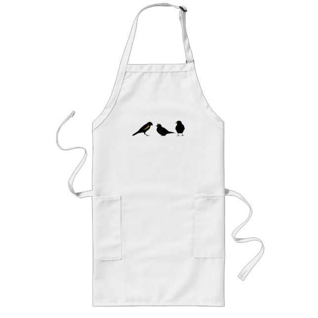 3 lite fåglar vid erndub långt förkläde (Framsidan)