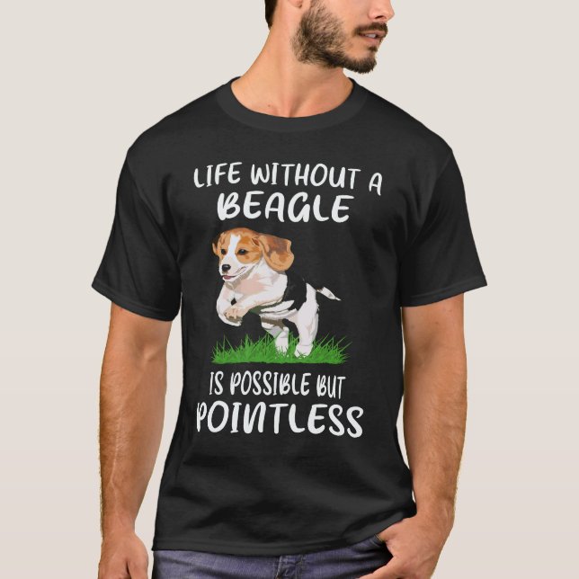 3 Livet Utan En Beagle T Shirt (Framsida)