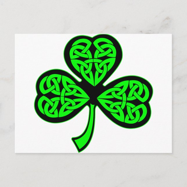 3 Löv Celtic Shamrock Vykort (Framsida)