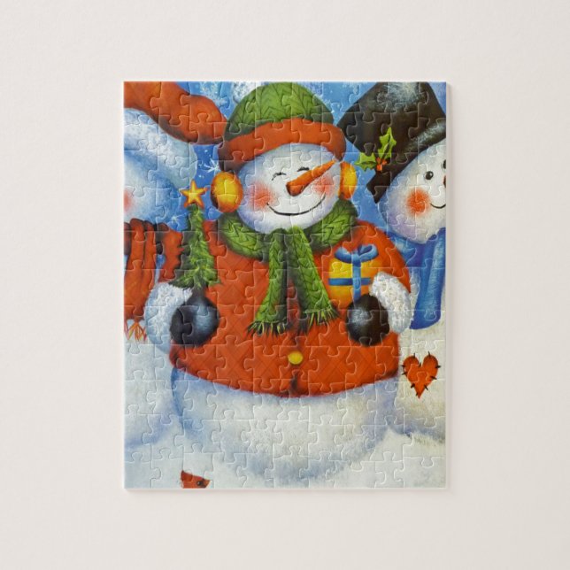 3 LYCKLIG SNÖGUBBAR PUSSEL (Vertikal)