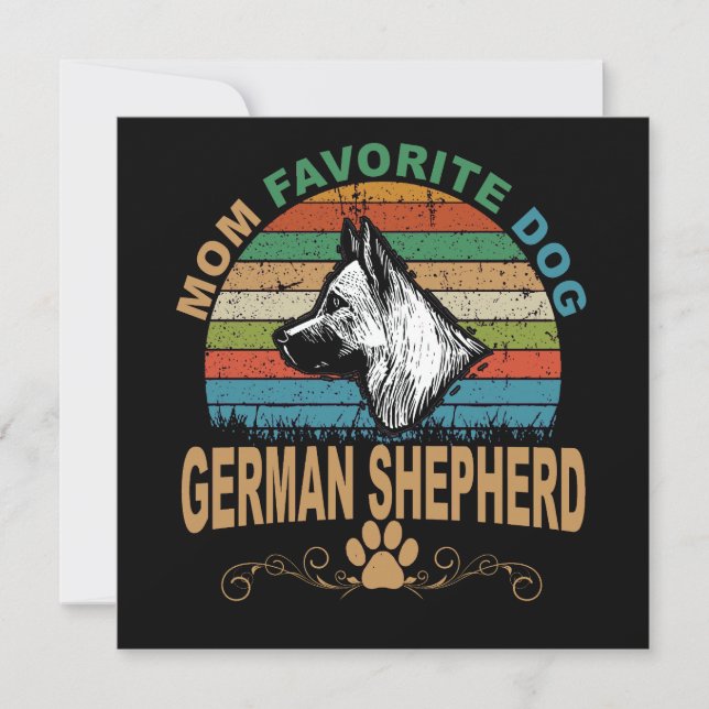 3 Mamma Favorit Hund Tysk Schäferhund Inbjudningar (Framsida)