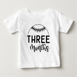 3 månaders milstolpe i Baseball Baby - T Shirt