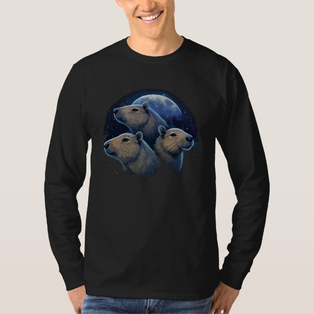 3 månads kapybaror  Gnawer Kapybaragrafik T Shirt (Framsida)