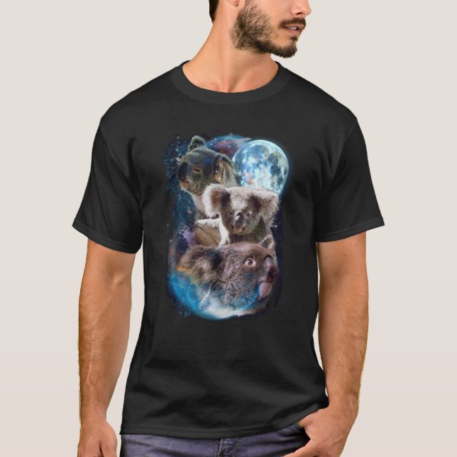 3 Måne Koala Marsupial Wombat Animal T Shirt (Framsida)