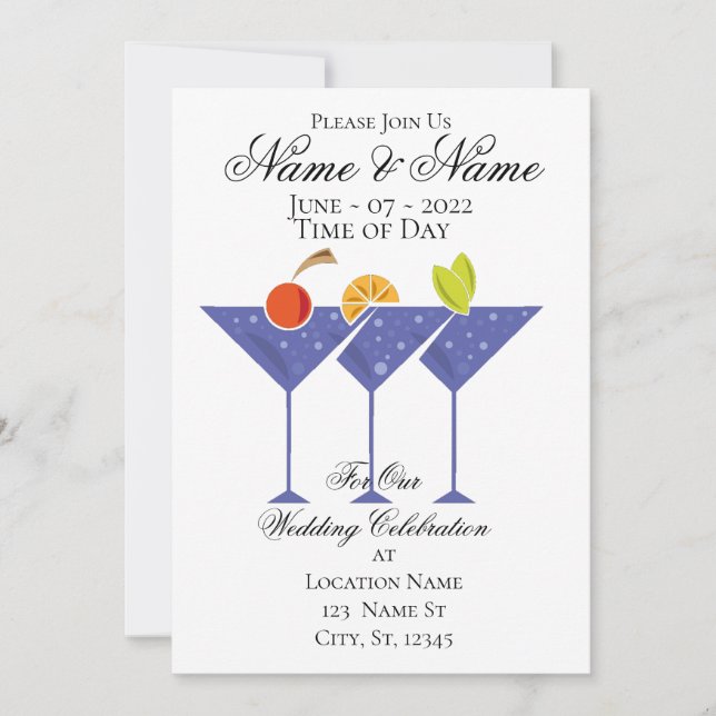 3 Martini Cocktails Thunder_Cove Inbjudningar (Framsida)