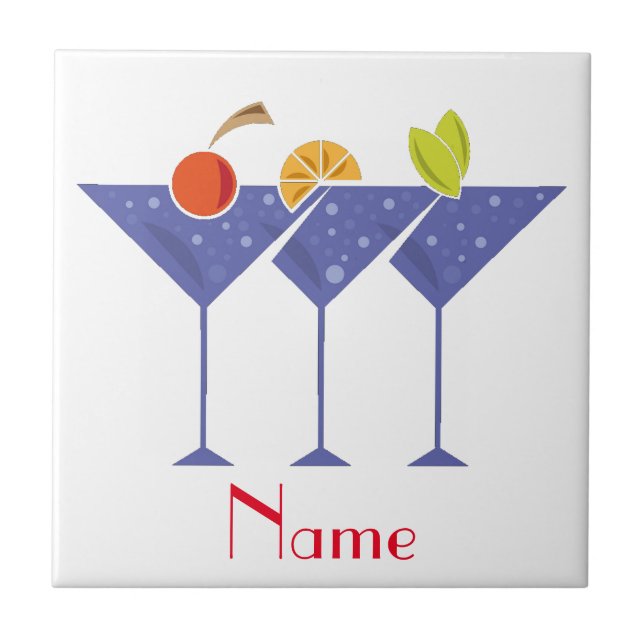 3 Martini Cocktails Thunder_Cove Kakelplatta (Framsidan)