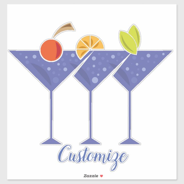 3 Martini Cocktails Thunder_Cove Klistermärken (Ark)