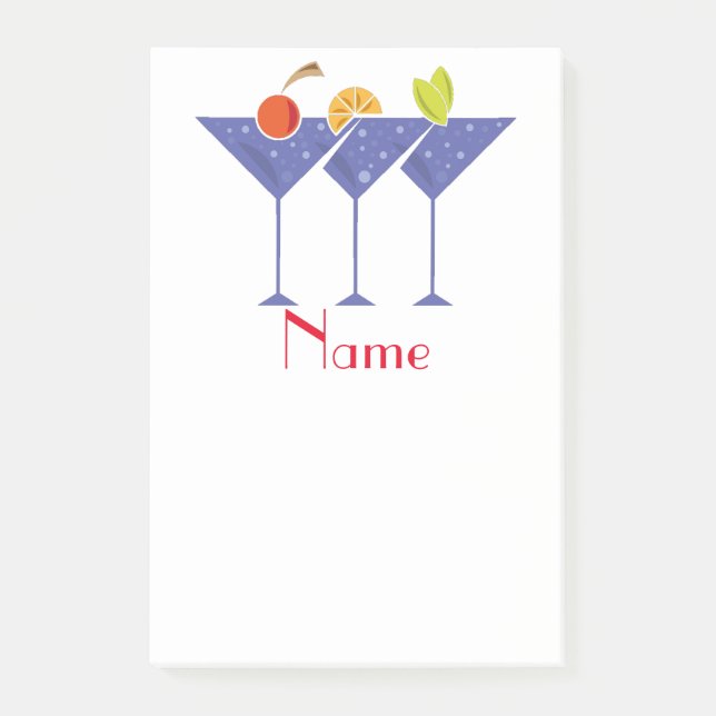 3 Martini Cocktails Thunder_Cove Post-it Block (Framsida)