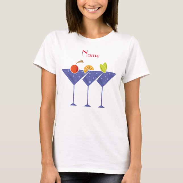 3 Martini Cocktails Thunder_Cove T Shirt (Framsida)