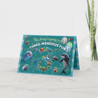 3-mendous Festlig Anpassningsbar Horisontell Falt Inbjudan