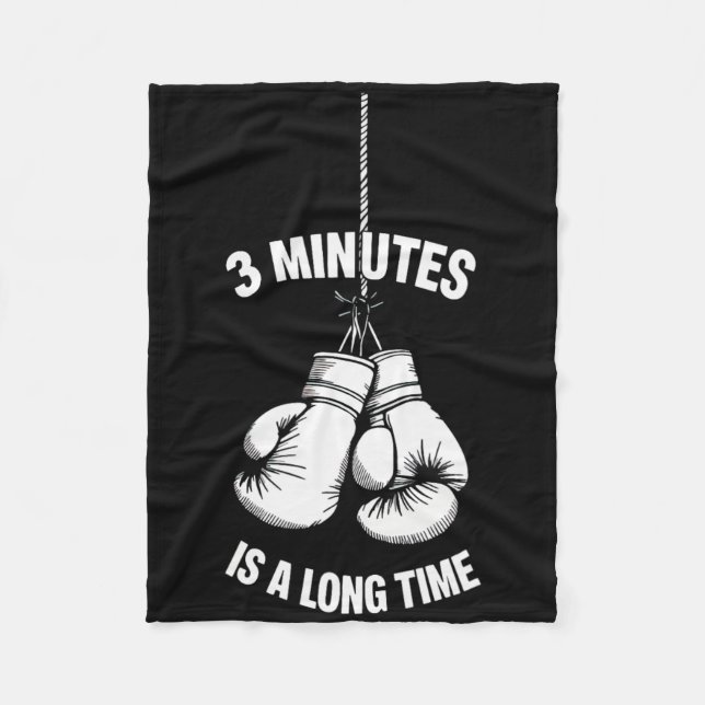 3 minuter är en lång stund boxning kickboxning box fleecefilt (Framsidan)