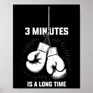3 minuter är en lång stund boxning rolig kickboxni poster
