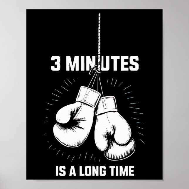3 minuter är en lång stund boxning rolig kickboxni poster (Framsidan)