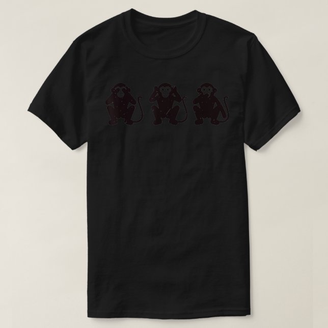 3 Monkeys Three Wise Monkeys See Hear Speak No Evi T Shirt (Design framsida)
