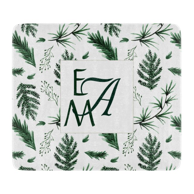 3 Monogram Forest Grönt Löv Home Decor Newlyed (Framsidan)