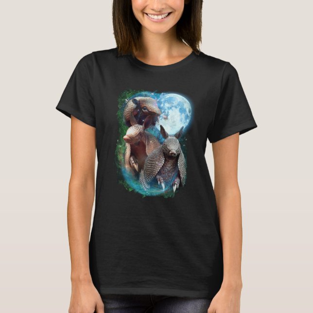 3 Moon Armadillo Anteater Animal T Shirt (Framsida)