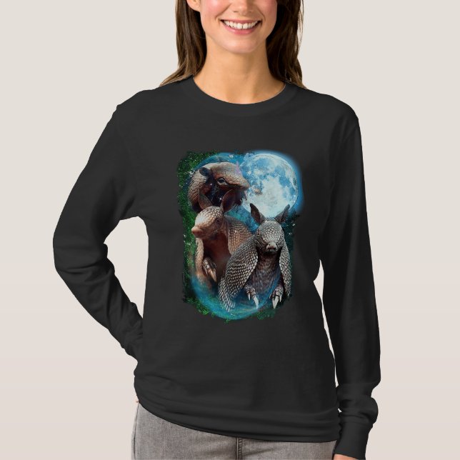 3 Moon Armadillo  Anteater Animal T Shirt (Framsida)