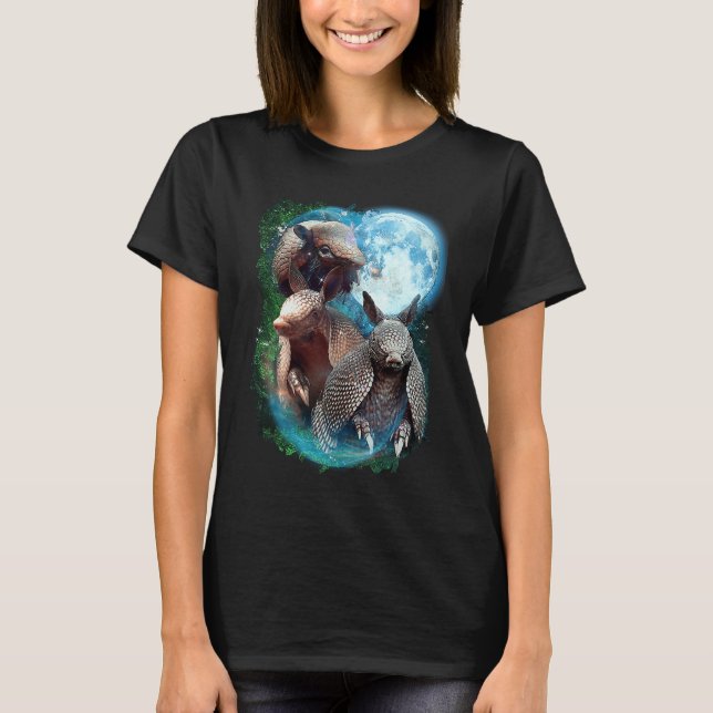 3 Moon Armadillo  Anteater Animal T Shirt (Framsida)