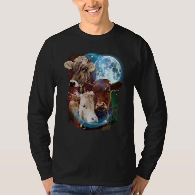 3 Moon Cow Livestock Cattle Animal T Shirt (Framsida)