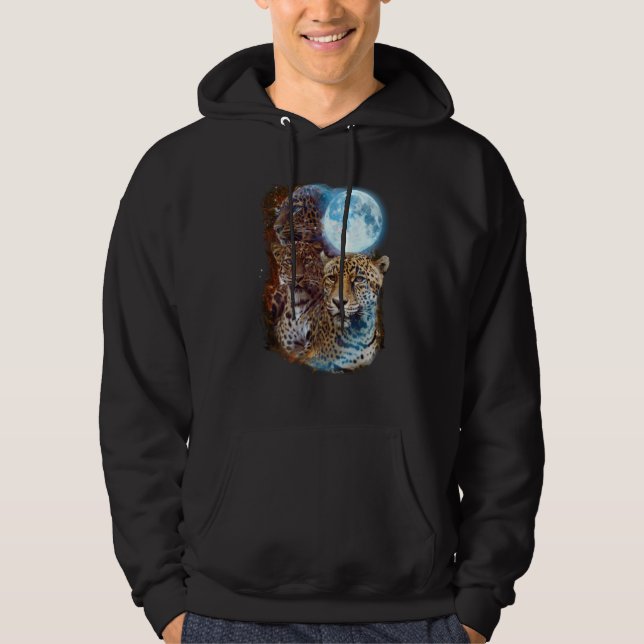 3 Moon Jaguar Genus Panther Cat Animal Hoodie (Framsida)