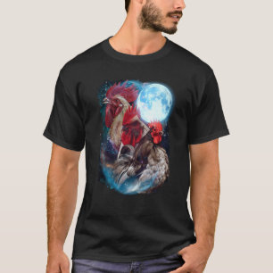 3 Moon Kyckling Fågel Djur Grafik T Shirt