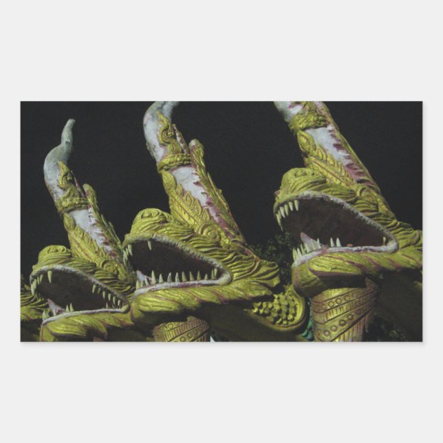 3 Nagas på natten Rektangulärt Klistermärke (Framsida)