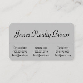 3 Namn QR-kodLogotyp | Grått Modern Small Visitkort