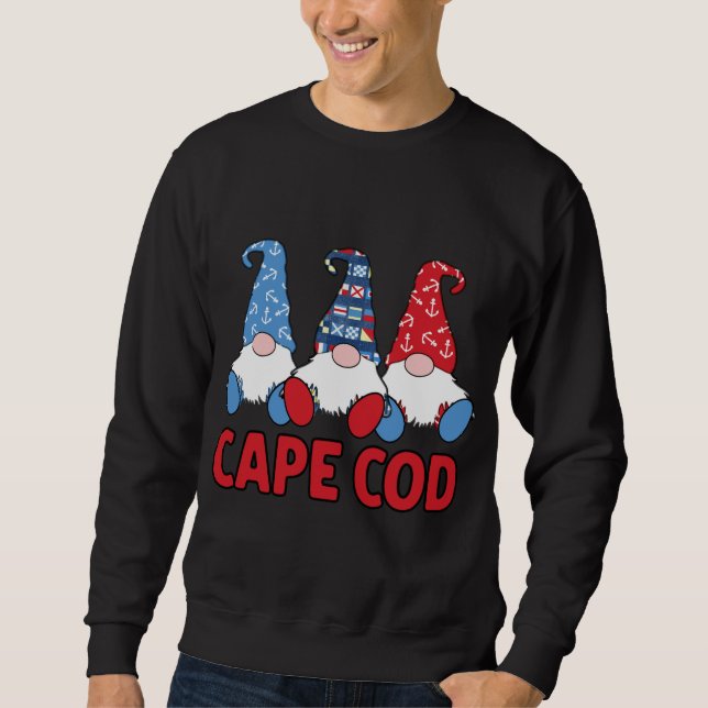 3 Nauti Gnomes Cape Cod MORSA Ca Lång Ärmad Tröja (Framsida)