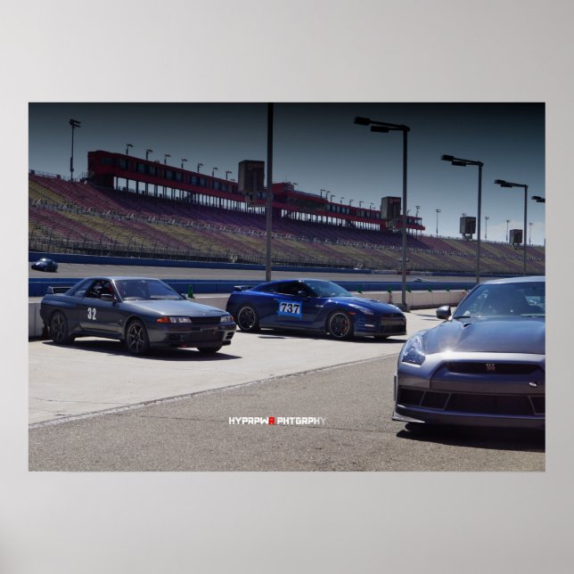 3 Nissan GT-R32 Skyline & R35 AutoClub Speedway Poster (Framsidan)
