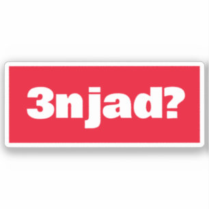 3 njad för reella på arabiska Funny arabisk fras Klistermärken