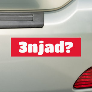 3 njad för verklig arabisk funny arabisk fras bildekal