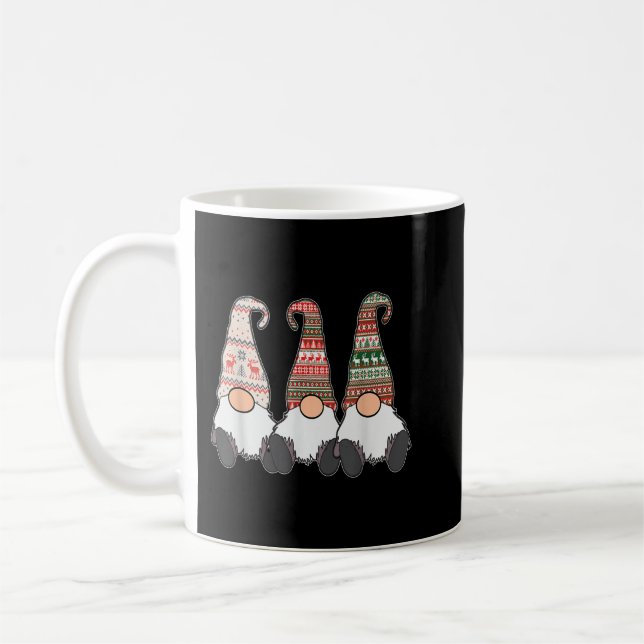 3 Nordiska Gnomes Vinterjul Svenska Tomte Klipp ut Kaffemugg (Vänster)