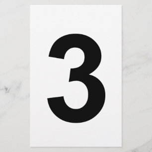 3 - nummer tre brevpapper