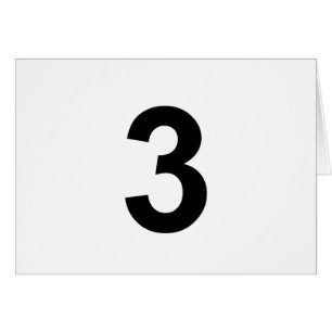 3 - nummer tre hälsningskort