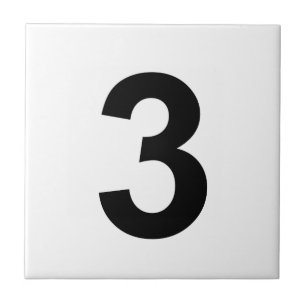 3 - nummer tre kakelplatta
