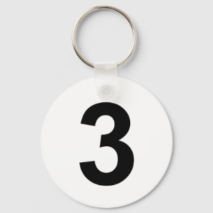 3 - nummer tre nyckelring