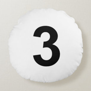 3 - nummer tre rund kudde