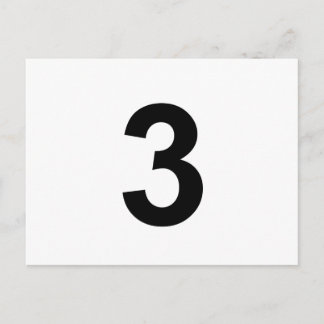 3 - nummer tre vykort