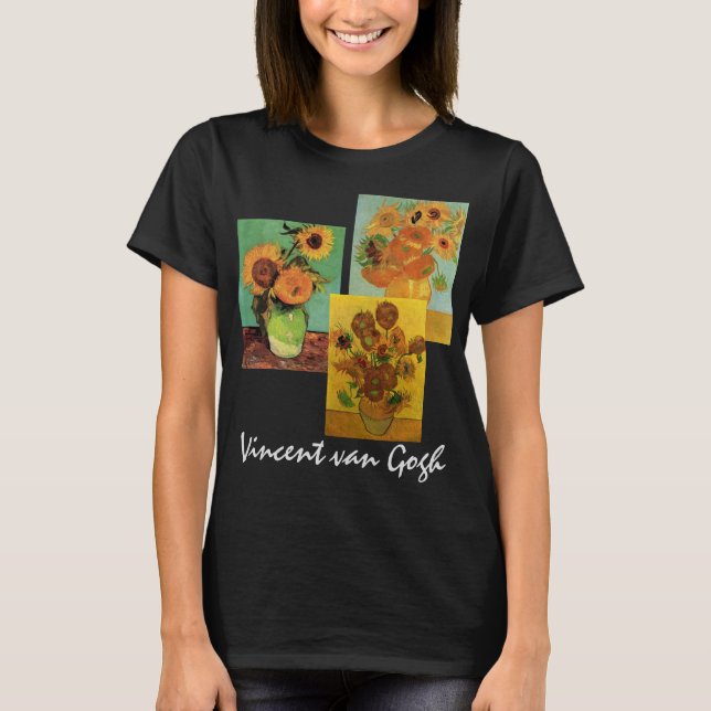3 olika blomsterblommor av Vincent van Gogh T Shirt (Framsida)