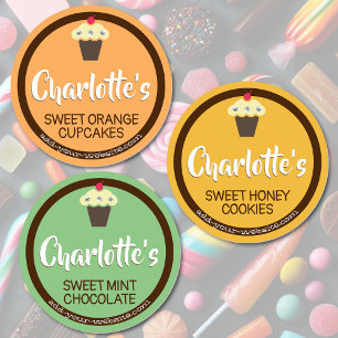 3 Olika cupkakor Cute Baking Labels favorittaggar Klistermärke